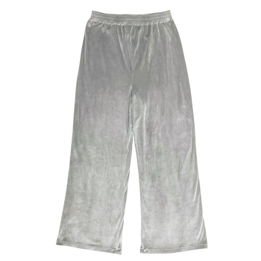 SKIMS Velour Wide-Leg Pant Loungewear Sweatpants in Smoke Gray Size L